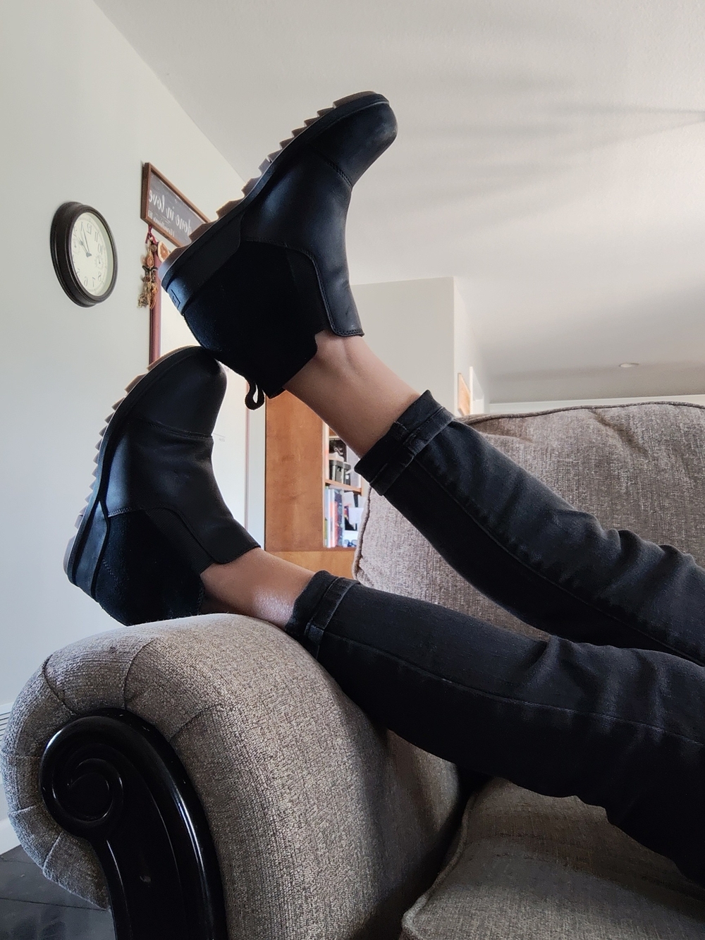 Sorel Black Wedge Chelsea Booties